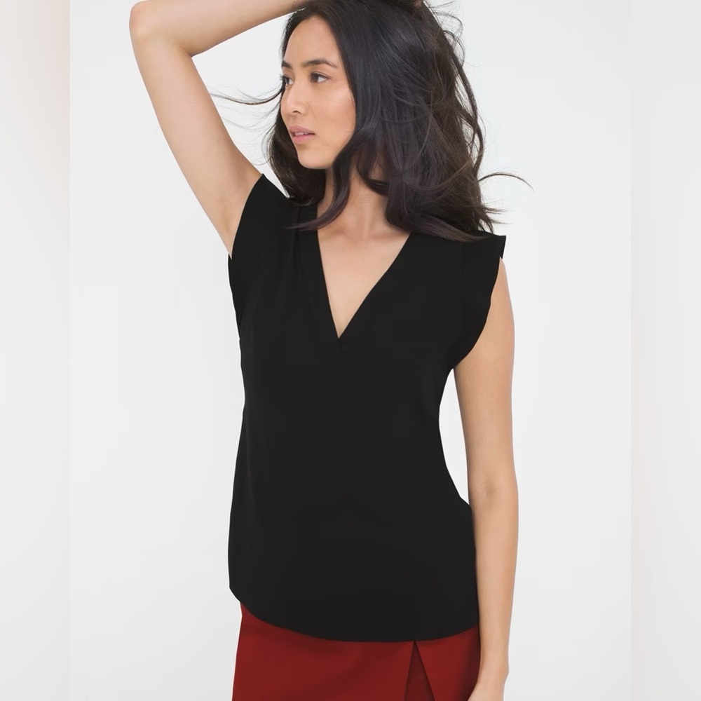 White House Black Market Flutter Sleeve Blouse